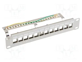 LANBERG Panneau de brassage Keystone blanc 12 ports pour rack 10 pouces