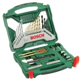 Bosch Coffret X-Line Titane, 50 Pièces: Forets, Mèches et Embouts de Vissage Mélangés pour Métal, Bois et Matériaux