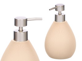 Berilo Dosificateur Ovalé Beige Rayures 10x17x10 cm Polirésine (Set de 12)