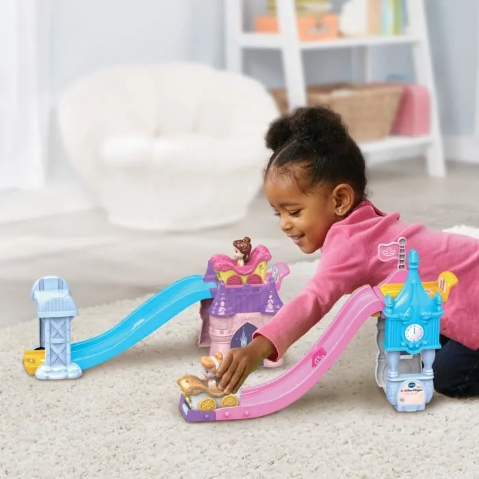 VTech Tut Tut Bolides - Château Toboggan Enchanté Disney Princesses avec Carrosse Mariage de Cendrillon