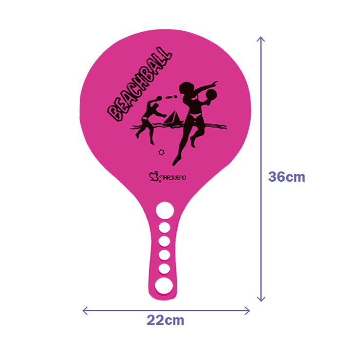 Marbueno 10215 Jeu de Raquettes Beachball en Bois 36x22 cm pour Jardin Piscine Plage