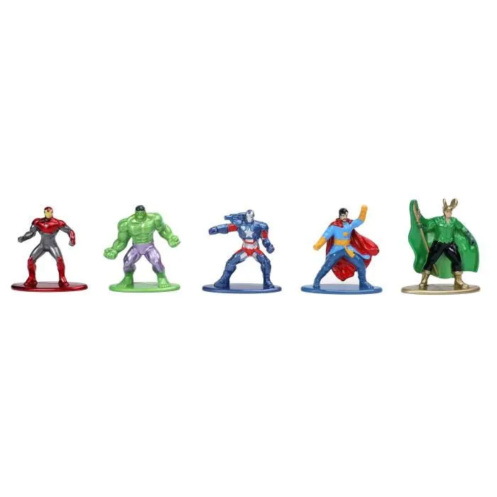 Simba.Dickie.Group Marvel - Coffret de 20 figurines en métal (4 cm) - Personnages Avengers, Hulk, Iron Man, Spider-Man, Loki, Groot