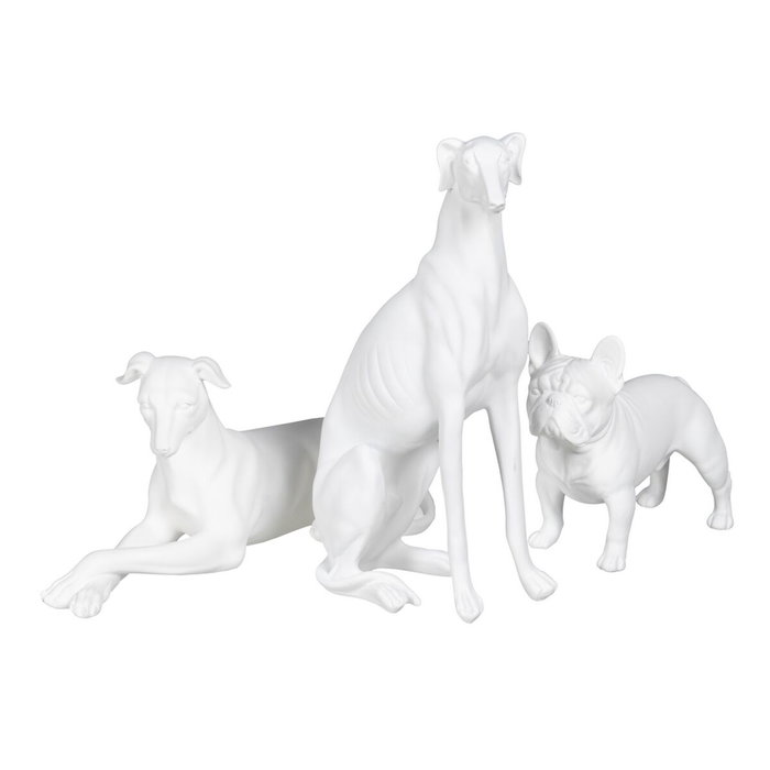 BigBuy Home Figurine Décorative Chien Blanc 18 x 12,5 x 37 cm BigBuy Home Figurine Décorative Chien Blanc 18 x 12,5 x 37 cm