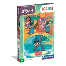 Clementoni Puzzle 104 Pièces Stitch Lilo & Stitch pour Enfants 38 x 27 cm avec Couleurs Vives et Personnages Animés