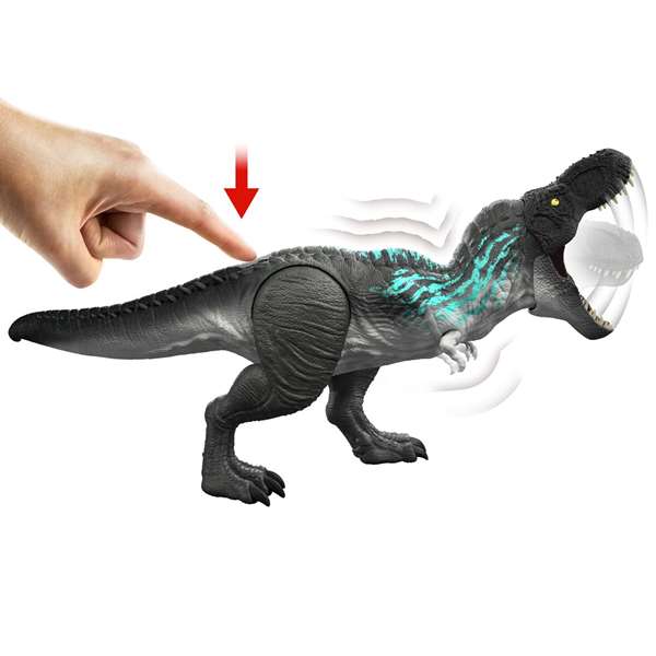 Mattel Figurine Jurassic World T-Rex avec activation attaque et effets dynamiques
