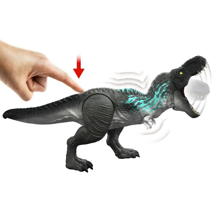 Mattel Figurine Jurassic World T-Rex avec activation attaque et effets dynamiques