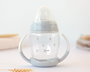 KioKids Tasse d'Apprentissage Anti-Colique Step 1 - 270 ml - Tétine en Silicone - Pour Bébé dès 6 Mois - SANS BPA - Couleur Gris - Collection Petits Moments