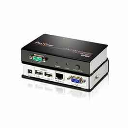 Aten CE700A Extension KVM USB sur câble Cat 5e avec VGA, résolution 1920x1200 et portée jusqu'à 150 mètres - Double console