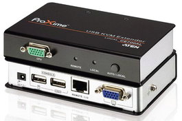 Aten CE700A Extension KVM USB sur câble Cat 5e avec VGA, résolution 1920x1200 et portée jusqu'à 150 mètres - Double console
