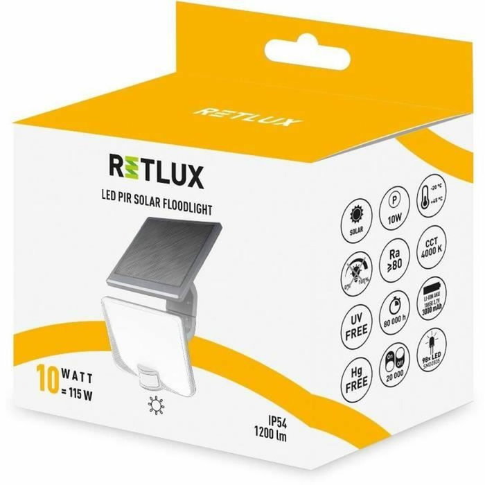 Retlux Projecteur LED solaire RSL 258 Noir