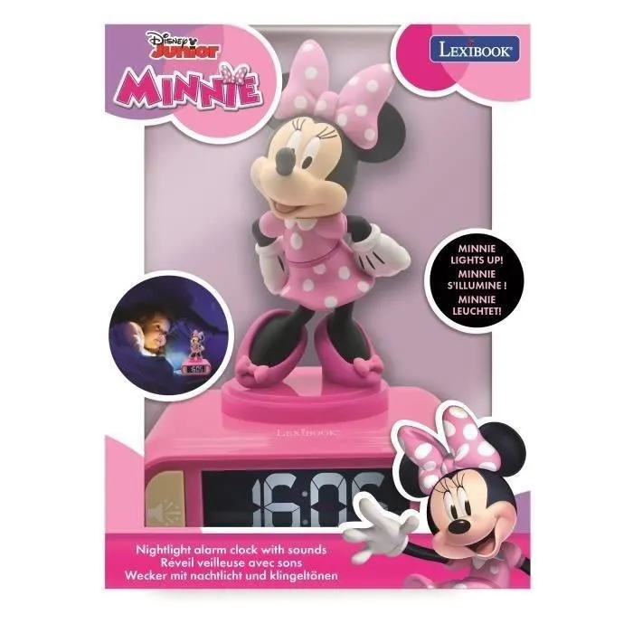 Lexibook Réveil Digital Minnie 3D avec Veilleuse Lumineuse et Effets Sonores - Rose et Noir - Ecran LCD, 6 Sonneries, Fonction Snooze - Piles AA Non Incluses Lexibook Réveil Digital Minnie 3D avec Veilleuse Lumineuse et Effets Sonores - Rose et Noir - Ecran LCD, 6 Sonneries, Fonction Snooze - Piles AA Non Incluses
