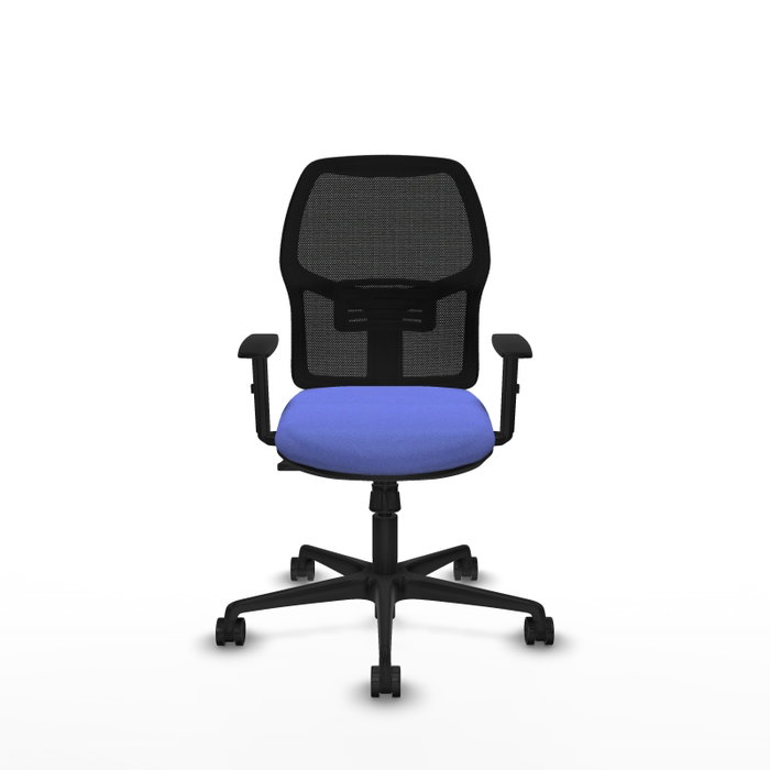 PIQUERAS Y CRESPO Chaise Alfera Synchro, Tissu Bleu clair et Maille Noir