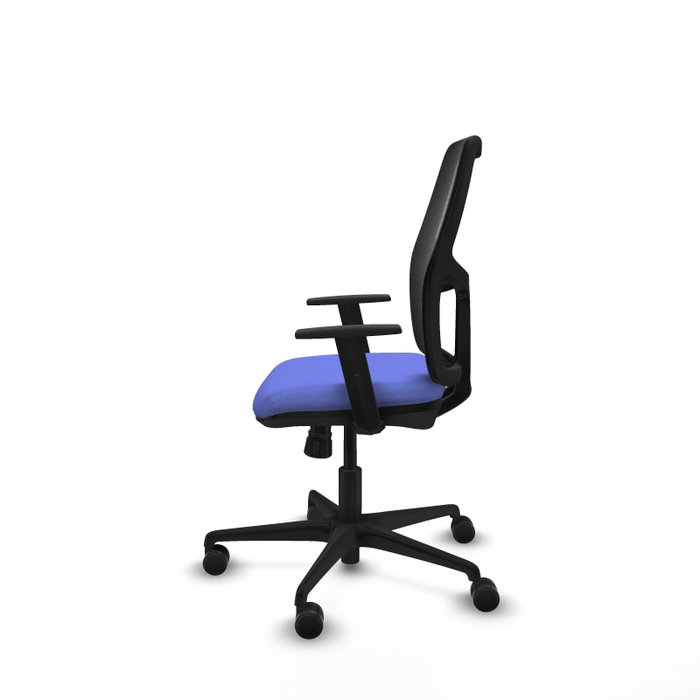 PIQUERAS Y CRESPO Chaise Alfera Synchro, Tissu Bleu clair et Maille Noir