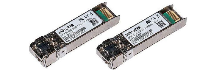 MikroTik SFP/SFP+/SFP28 25G 15km 1270nm+1330nm Module DDM kit 2 pièces MikroTik SFP/SFP+/SFP28 25G 15km 1270nm+1330nm Module DDM kit 2 pièces
