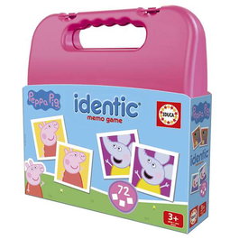 Educa Juego Identic Peppa Pig 72 Pièces - Jeu de Cartes et Puzzles en Français, Espagnol, Anglais, Portugais pour Enfants à Partir de 3 Ans