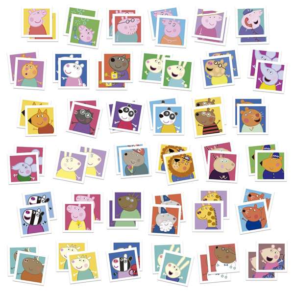Educa Juego Identic Peppa Pig 72 Pièces - Jeu de Cartes et Puzzles en Français, Espagnol, Anglais, Portugais pour Enfants à Partir de 3 Ans