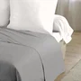 Home Linge Passion - Drap plat en microfibre 82 g - 240 x 300 cm - Gris clair - Pour une chambre moderne et douce