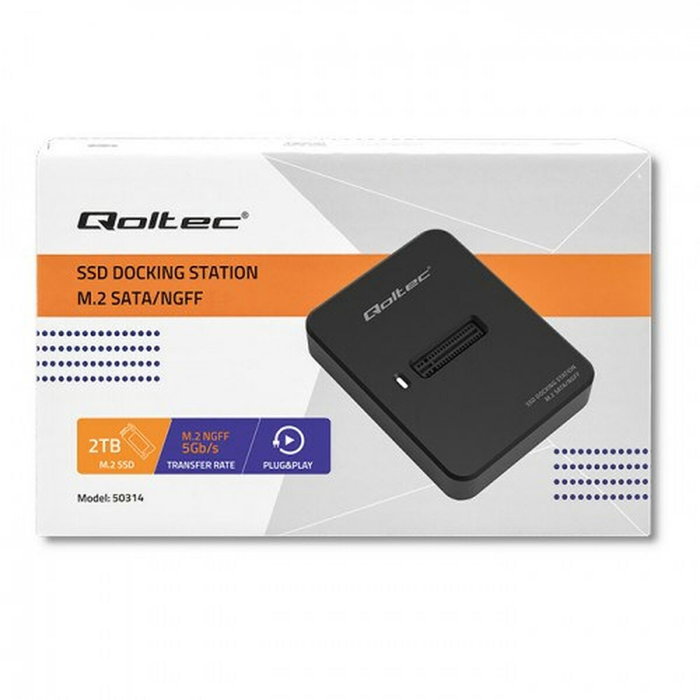 QOLTEC Station d'accueil USB 3.1 Gen 1 pour SSD M.2 SATA, noir