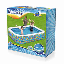 Bestway 54122 Piscine Gonflable Enfant avec Panier de Basket 251x168x102 cm +3 Ans