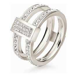 Folli Follie Bague en Acier Inoxydable Argentée Taille 52