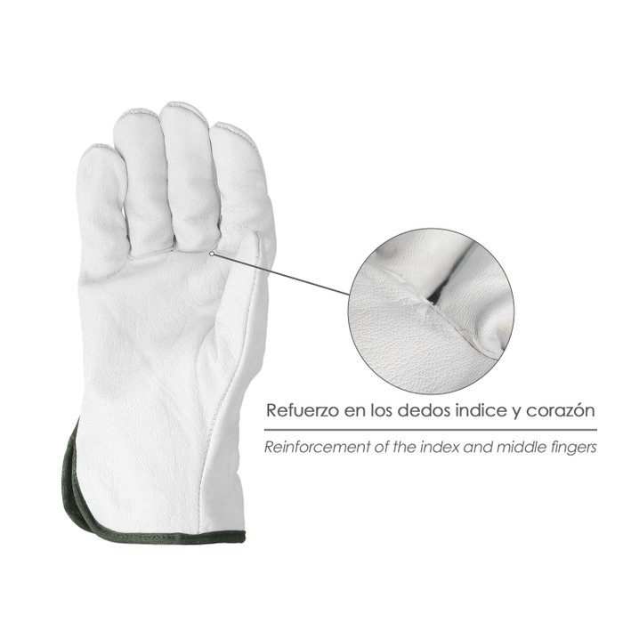 WOLFPACK LINEA PROFESIONAL Gants en cuir fleur de bovin 7 pouces avec support WOLFPACK LINEA PROFESIONAL Gants en cuir fleur de bovin 7 pouces avec support