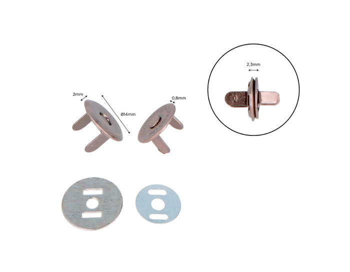 Innspiro Fermoir Magnétique Rond Laiton Or Vieilli 14 mm