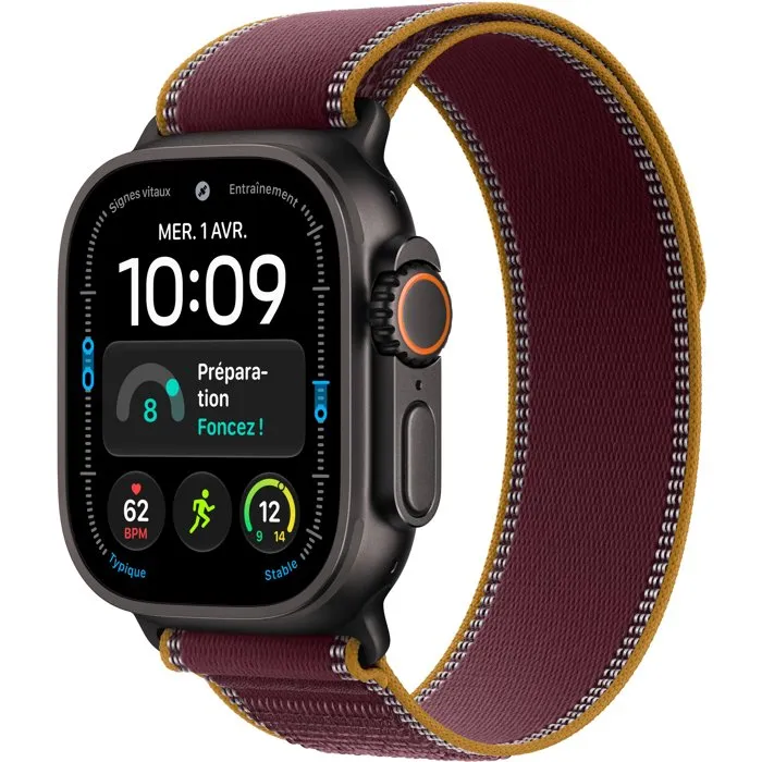 Apple Watch Ultra 4 GPS + Cellular - 49mm - Black Titanium - Burgundy Trail Loop - S/M Apple Watch Ultra 4 GPS + Cellular - 49mm - Black Titanium - Burgundy Trail Loop - S/M