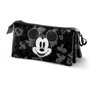 Karactermania Trousse triple à compartiments Mickey Mouse Year 23, dimensions 23 x 8 x 11 cm, 3 compartiments avec fermeture à zip, matière Ripstop, noir