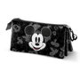 Karactermania Trousse triple à compartiments Mickey Mouse Year 23, dimensions 23 x 8 x 11 cm, 3 compartiments avec fermeture à zip, matière Ripstop, noir