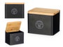 Kinvara Salero avec couvercle en bambou noir 14x11x11 cm (Set de 12)