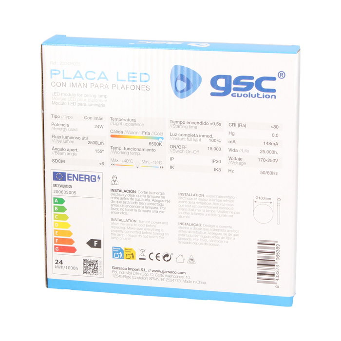 GSC Evolution Plaque LED avec aimant pour plafonniers 24W 6500K GSC Evolution Plaque LED avec aimant pour plafonniers 24W 6500K