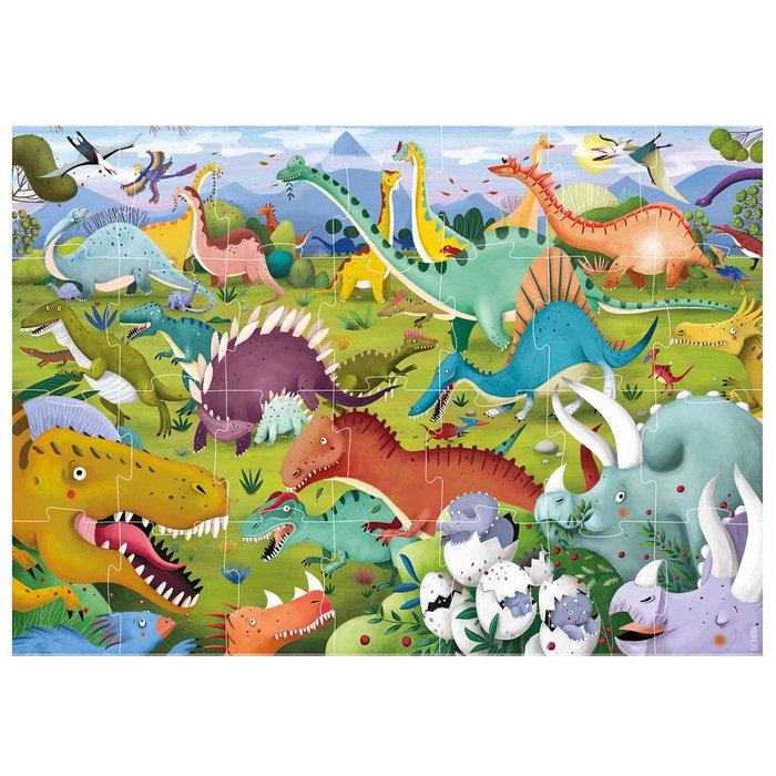 Educa Puzzle Maxi 28 Pièces Dinosaures, Puzzle Enfant au Sol 68 x 48 cm, à Partir de 3 Ans, Réf. 19954