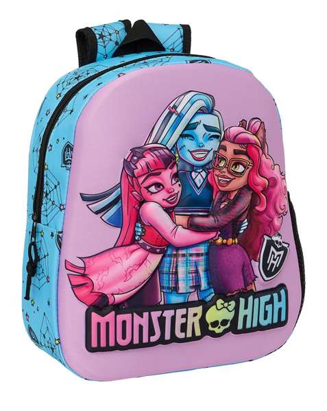 Safta Sac à dos 3D Monster High pour enfant 3 ans, dimensions 27x33x10 cm Safta Sac à dos 3D Monster High pour enfant 3 ans, dimensions 27x33x10 cm
