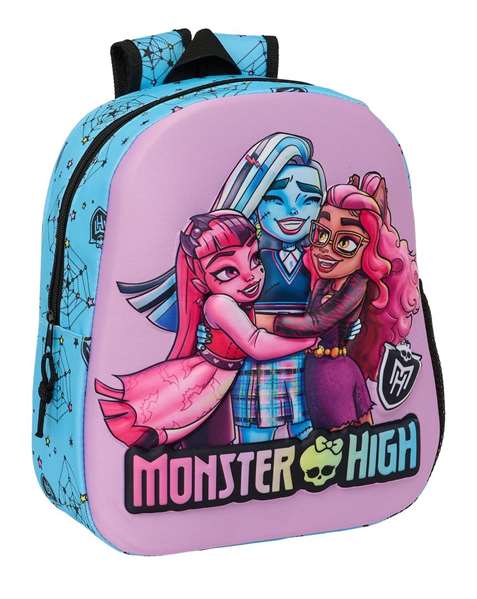Safta Sac à dos 3D Monster High pour enfant 3 ans, dimensions 27x33x10 cm Safta Sac à dos 3D Monster High pour enfant 3 ans, dimensions 27x33x10 cm