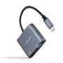 Nanocable 10.16.4304 Convertisseur USB Type C vers VGA HDMI PD USB 3.0 15 cm Gris