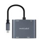 Nanocable 10.16.4304 Convertisseur USB Type C vers VGA HDMI PD USB 3.0 15 cm Gris