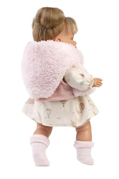 Llorens - Muñeca Joelle Llorona - Poupée de 38 cm avec corps en tissu et mécanisme sonore - Langue: espagnol