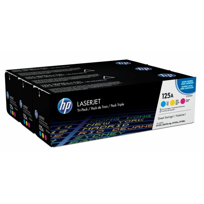 HP Toner Original LaserJet CF373AM Multipack Cyan Jaune Magenta