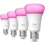 Philips Hue - Pack de 4 ampoules LED connectées A60 E27 - Lumière blanche et colorée, 6W (810 lm) - Gradation complète et technologie Chromasync