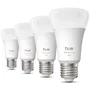 Philips Hue - Pack de 4 ampoules LED connectées A60 E27 - Lumière blanche et colorée, 6W (810 lm) - Gradation complète et technologie Chromasync