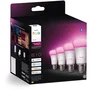 Philips Hue - Pack de 4 ampoules LED connectées A60 E27 - Lumière blanche et colorée, 6W (810 lm) - Gradation complète et technologie Chromasync