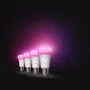 Philips Hue - Pack de 4 ampoules LED connectées A60 E27 - Lumière blanche et colorée, 6W (810 lm) - Gradation complète et technologie Chromasync