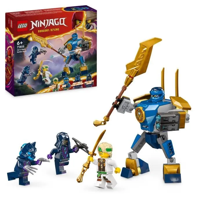 LEGO 71805 NINJAGO Pack de Combat : le Robot de Jay, Jouet de Ninja pour Enfants avec Figurines incluant Jay LEGO 71805 NINJAGO Pack de Combat : le Robot de Jay, Jouet de Ninja pour Enfants avec Figurines incluant Jay