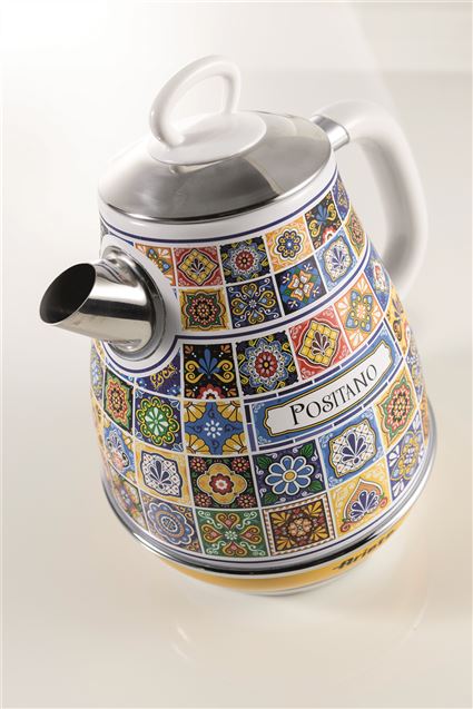 Ariete 2869 POSITANO Bouilloire électrique vintage 1,7 L - Base sans fil, filtration métal, arrêt automatique, filtre métallique et poignée ergonomique