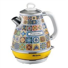 Ariete 2869 POSITANO Bouilloire électrique vintage 1,7 L - Base sans fil, filtration métal, arrêt automatique, filtre métallique et poignée ergonomique