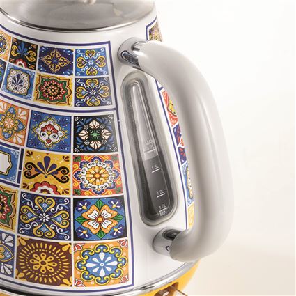 Ariete 2869 POSITANO Bouilloire électrique vintage 1,7 L - Base sans fil, filtration métal, arrêt automatique, filtre métallique et poignée ergonomique