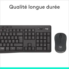 Logitech MK295 - Ensemble Clavier et Souris sans fil silencieux AZERTY noir - 2.4 GHz, pavé numérique, souris 1000 dpi - Compatible Windows, Chrome OS