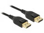 Delock - Câble DisplayPort 1.4 (28 AWG, 32.4 Gb/s) - Support 8K, HDCP 2.2, Audio haute qualité - Longueur 5 mètres