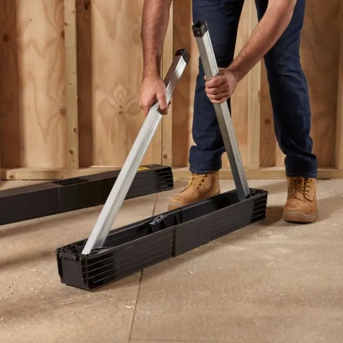 Stanley 1-97-475 - Lot de 2 tréteaux pliables et clipsables avec bandoulière et poignée intégrées - Capacité 340 kg