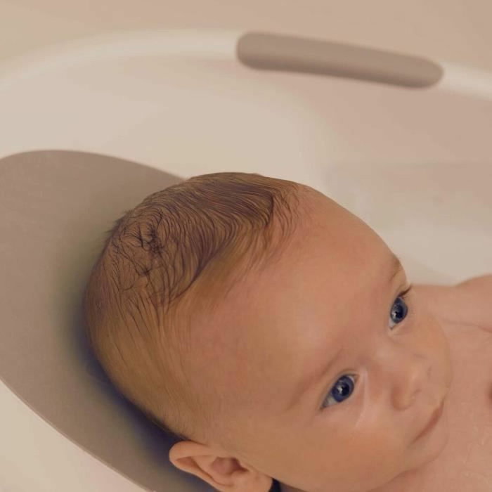Nuby Baignoire Bébé Blanche avec Appui-tête Souple et Siège Antidérapant